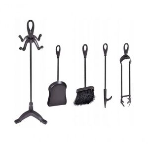 Állvány kandalló kiegészítőkhöz SAP06, fekete, acél, 21x50x7 cm