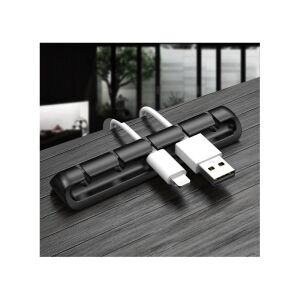 ODK01 kábelrendező öntapadós tartóval 5 kábelhez, fekete, műanyag