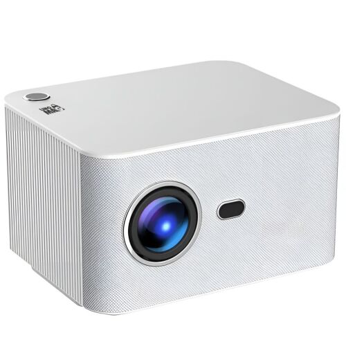Inteligentný prenosný videoprojektor, Linomag®, 4K Full HD 1080P, 350 ANSI, Autofocus, Android 11, WiFi, Bluetooth, Integrovaný reproduktor, Diaľkové ovládanie, Biela/Pearl Grey