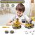 Set de construcție Robot Transformator DIY Vehicule de construcții Linomag, 5 în 1, galben, 133 piese, include: basculantă, betonieră, excavator, graifer forestier, burghiu, șurubelniță