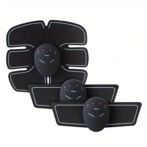 Stimulator muscular NEXTLY EMS, 3 tampoane pentru abdomen, brațe, picioare, 6 moduri, 10 niveluri de intensitate, negru - Stimulator muscular