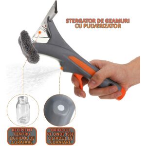 Ablaktisztító szerszám permetezővel, mikroszálas kendővel és gumiszorítóval, NEXTLY márka - Nextly