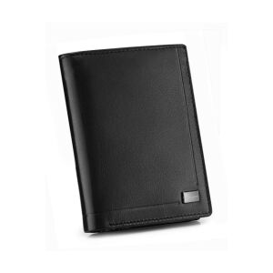 Portofel barbati, Zagatto®, ZG-001-BAR, Piele naturala, 12.5x10x2.5 cm, Negru 114008502 - Portofele pentru bărbați