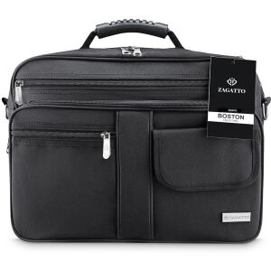 Férfi táska, Zagatto®, Fekete, Messenger, Casual, Business, by Umar, Vízálló, Levehető és állítható vállpánt, Fogantyú gumi kézvédővel, Cipzáras zseb, Laptop kompatibilis, Nylon/poliészter, 3