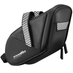 Kerékpártáska, Zagatto®, Fekete, Kompakt, Könnyen összeszerelhető, Vízálló, Fényvisszaverő elemekkel, Könnyű, Dupla cipzár, 14x10x8, 5 cm, ZG899 114009732 - Kerékpár kiegészítő