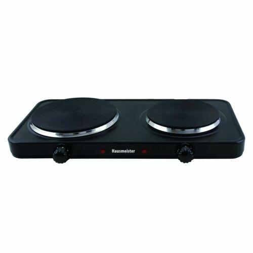 Hausmeister elektromos dupla főzőlap, fekete, 2 égő, 15,5 cm és 18,5 cm - Hausmeister