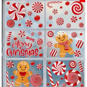 Karácsonyi sztatikus ablakmatrica, Vanco-Up - Mézeskalácsok, cukorkák 145485639 - Ablakmatrica