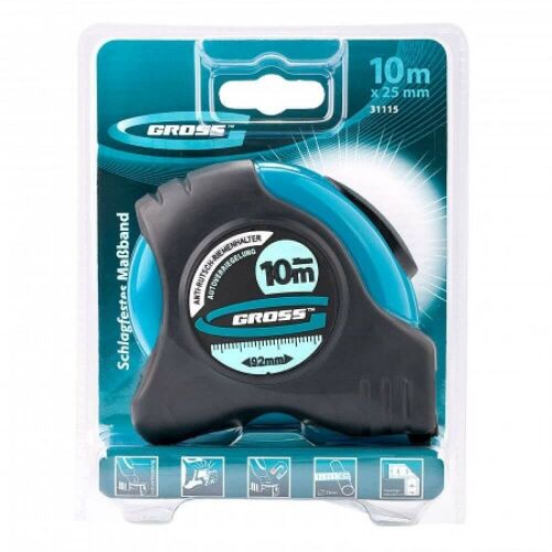 GROSS 10mx25mm professional mérőszalag 2 oldalas 137256266