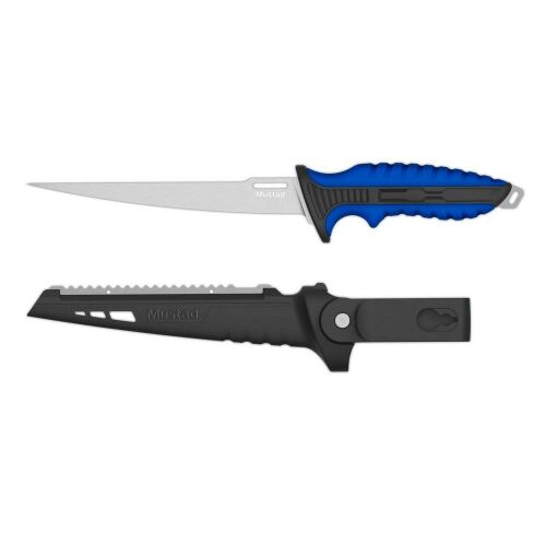 MUSTAD 7" 4116 STAINLESS STEEL FILLET KNIFE - POLISHED BLADE FINISH BLUE 114029196