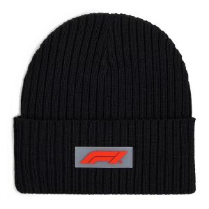 Puma F1 official licensed logo uniszex téli kötött sapka, fekete-piros, S24 114032151 - Férfi sapka