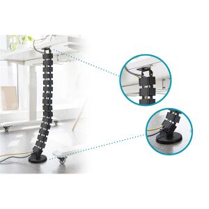 DIGITUS Kabelkanal flexibel anpassbare Länge 1,3m schwarz 114034671 - Kabelführung