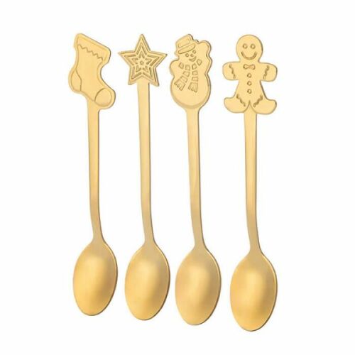 Karácsonyi teáskanál szett - 4 darabos - arany 114034926