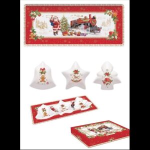 Porcelántálcán 3 karácsonyi porcelántálka 36x16cm, dobozban, Christmas Memories 114035784 - Tálalás