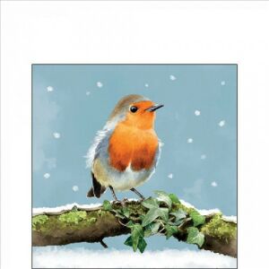 Ambiente Robin on branch papírszalvéta 25x25cm, 20db-os 114035914 - Ambiente