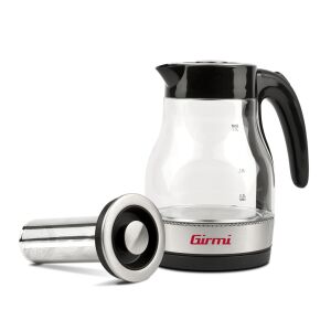 Girmi BL51 elektrischer Wasserkocher mit herausnehmbarem Edelstahl-Teefilter, 1,7 Liter Fassungsvermögen, schwarz und silber - Girmi