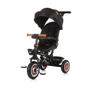 Chipolino Marathon tricikli kupolával - Obsidian, fekete tricikli kupola, állítható tolókar, tároló kosarak, 1-3 éves korú gyermekeknek - Chipolino