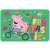 Peppa Pig placemat with Peppa and George on a bike, green background
