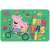 Peppa Pig placemat with Peppa and George on a bike, green background