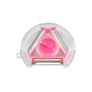 Škrabka 3 v 1 s ružovou rukoväťou, na šúpanie, krájanie a strúhanie zeleniny a ovocia - Škrabky