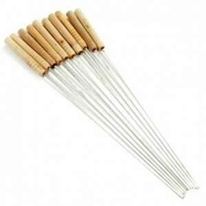 10 balíkov kovových špajlí s drevenými rukoväťami, ideálne na grilovanie - Perfect Home Príslušenstvo pre záhradné grily a pečenie