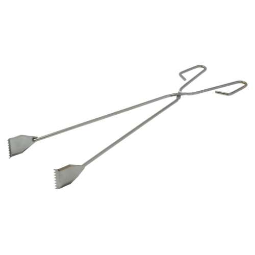 Rozsdamentes acél grillező csipesz, 55 cm hosszú, tökéletes hamburger, steak és egyéb grillezett ételek megfordításához