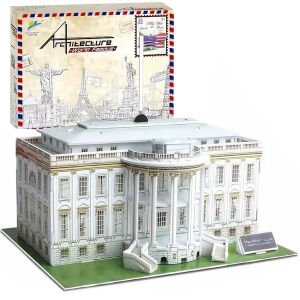 Casa Albă 3D Puzzle, set de construcție model 35 piese, Architecture World Famous, model asamblat - Puzzle 3D