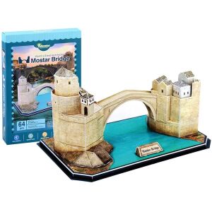 Educator Arhitectura Mare a Lumii 3D Puzzle Podul din Mostar 64 piese - Puzzle 3D
