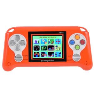 Oranžová prenosná herná konzola so 788 hrami, s farebným LCD displejom, smerovým krížom, tlačidlami a ponukou výberu hier - Nonbrand Herné konzoly