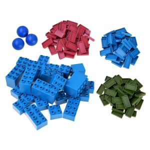 Piese colorate pentru setul de construit domino: domino-uri, bile și blocuri de construcție - Domino, șah