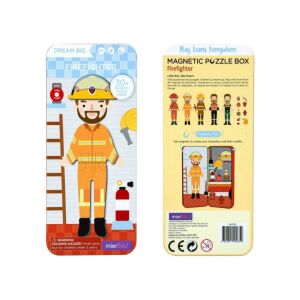 MierEdu Álmodj nagyot Tűzoltó Mágneses Puzzle Doboz, öltöztesd fel a játékot, 30+ darab, mágneses puzzle, szerepjáték, tűzoltó jelmez, fejlesztő játék - MierEdu