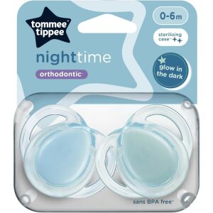 Tommee Tippee Night Time játszócumi 0-6 hó 2 db - kék 114088956 - Tommee Tippee