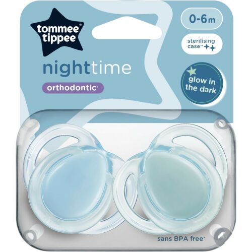 Tommee Tippee Night Time játszócumi 0-6 hó 2 db - kék 114088956