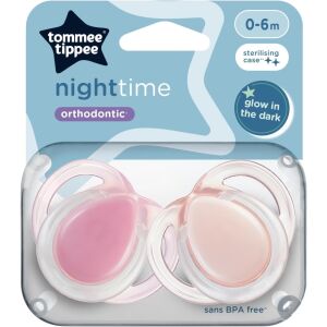 Tommee Tippee Night Time játszócumi 0-6 hó 2 db - rózsaszín 114088958 - Tommee Tippee