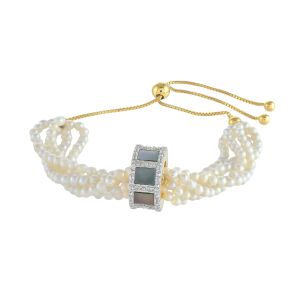 Arannyal Bevont Ezüst Karkötő Paua Kagylóval és Édesvízi Tenyésztett Gyönggyel, PCY10914 114089059 - Női kiegészítő