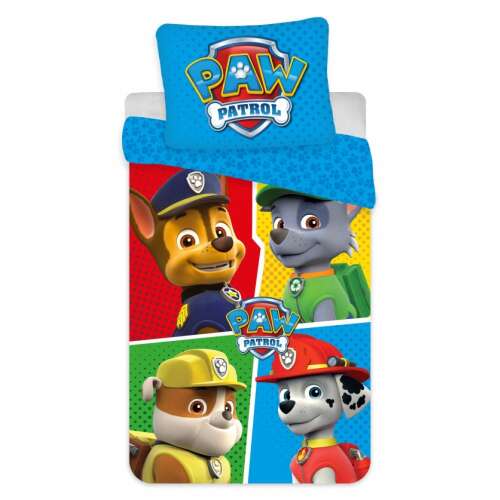 Paw Patrol Mikrofaser Bettwäsche-Set, 140x200cm Bettbezug und 70x90cm Kissenbezug mit Chase, Marshall, Skye und Rubble