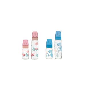 IRIS teknős vagy dinoszaurusz mintás cumisüveg szett 6-12 hónapos babáknak, 2 cseppes, 2 darabos, 125ml+250ml 111829-100 114091602 - Sola