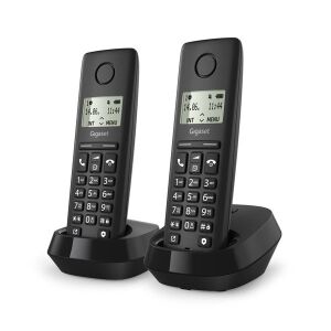 Gigaset Pure 100 Duo Black DECT Phone with Two Handsets - Office technology
