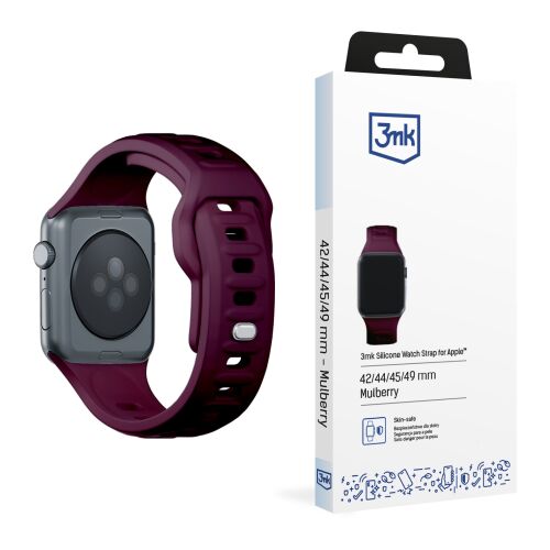 3mk Bordó Szilikon Apple Watch Szíj 42/44/45/49mm - Okosóra tartozék