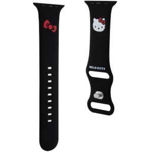 Hello Kitty Apple Watch szíj - Fekete szilikon szíj Kitty dizájnnal - Okosóra szíj