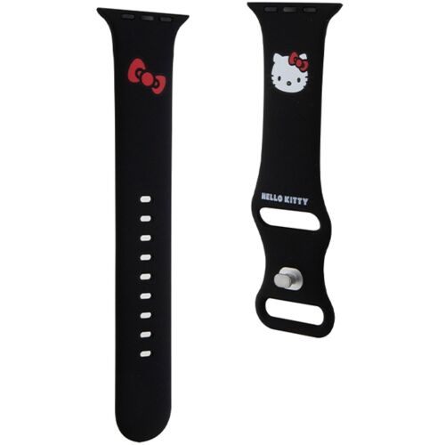 Hello Kitty Apple Watch szíj - Fekete szilikon szíj Kitty dizájnnal