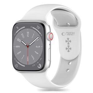 Tech-Protect szilikon szíj Apple Watch 4 / 5 / 6 / 7 / 8 / 9 / SE / Ultra 1 / 2 (42 / 44 / 45 / 49 mm) - fehér 114093665 - Okosóra szíj