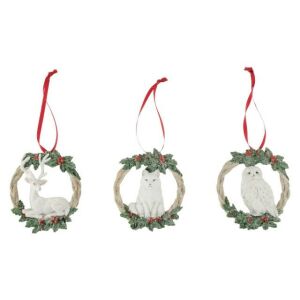 Koszorú állatokkal akasztós poly 11cm 3 féle/db
