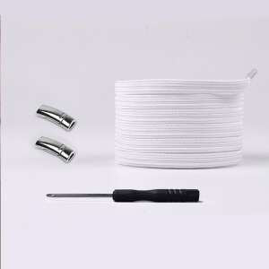 Biele elastické šnúrky na topánky s magnetickými sponami a skrutkovačom - Móda&obliekanie