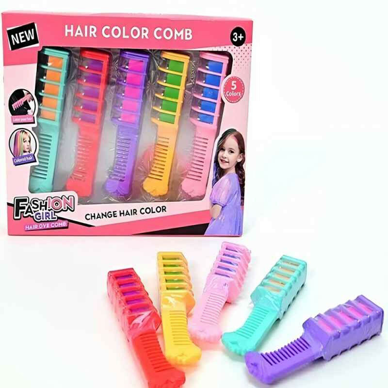 Fésű formájú színes hajkréta készlet