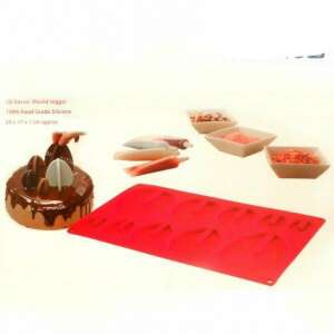 3D Veľkonočné vajíčko Forma, 100% potravinársky silikón, 17 x 29 cm, Červená, Csokiforma - Perfect Home Formy na pečenie