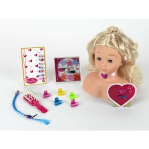 Klein Princess Coralie babafej sminkkel és haj kiegészítőkkel - Klein