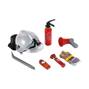 Klein Tűzoltó Henry 7 részes játék készlet: sisak, tűzoltó készülék, megafon, feszítővas, kesztyű, zseblámpa és játék telefon - Klein