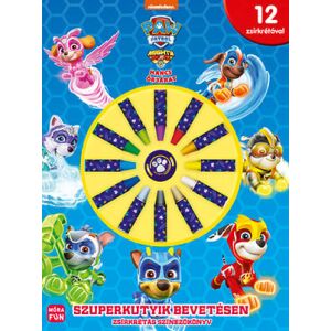 Mancs Őrjárat Szuperkutyik színezőkönyv 12 zsírkrétával - Mancs Őrjárat