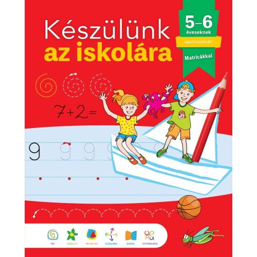 Készülünk az iskolára munkafüzet 5-6 éveseknek, iskolára felkészítő - Betűs és számos foglalkoztató füzet