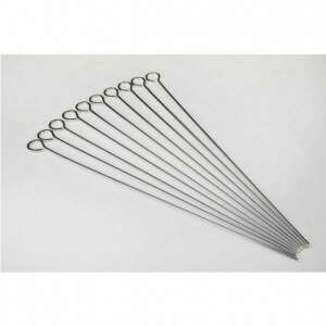 12 balíčkov nerezových špajlí, 41 cm dlhé, ideálne na grilovanie kebabov, šašlíkov a iného grilovaného mäsa - Perfect Home Príslušenstvo pre záhradné grily a pečenie